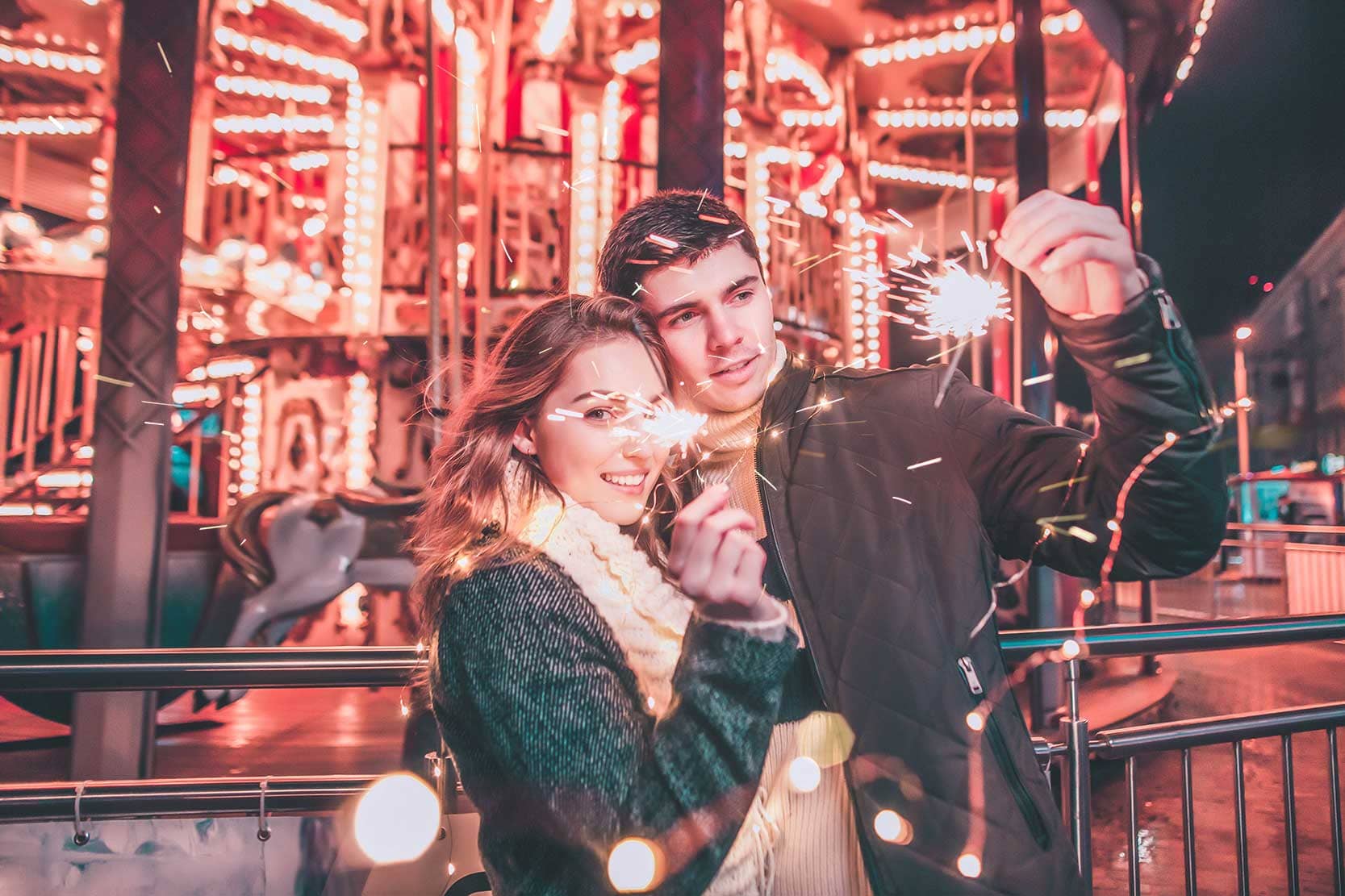 Beautiful Couples at Theme Park (After Presets Applied)