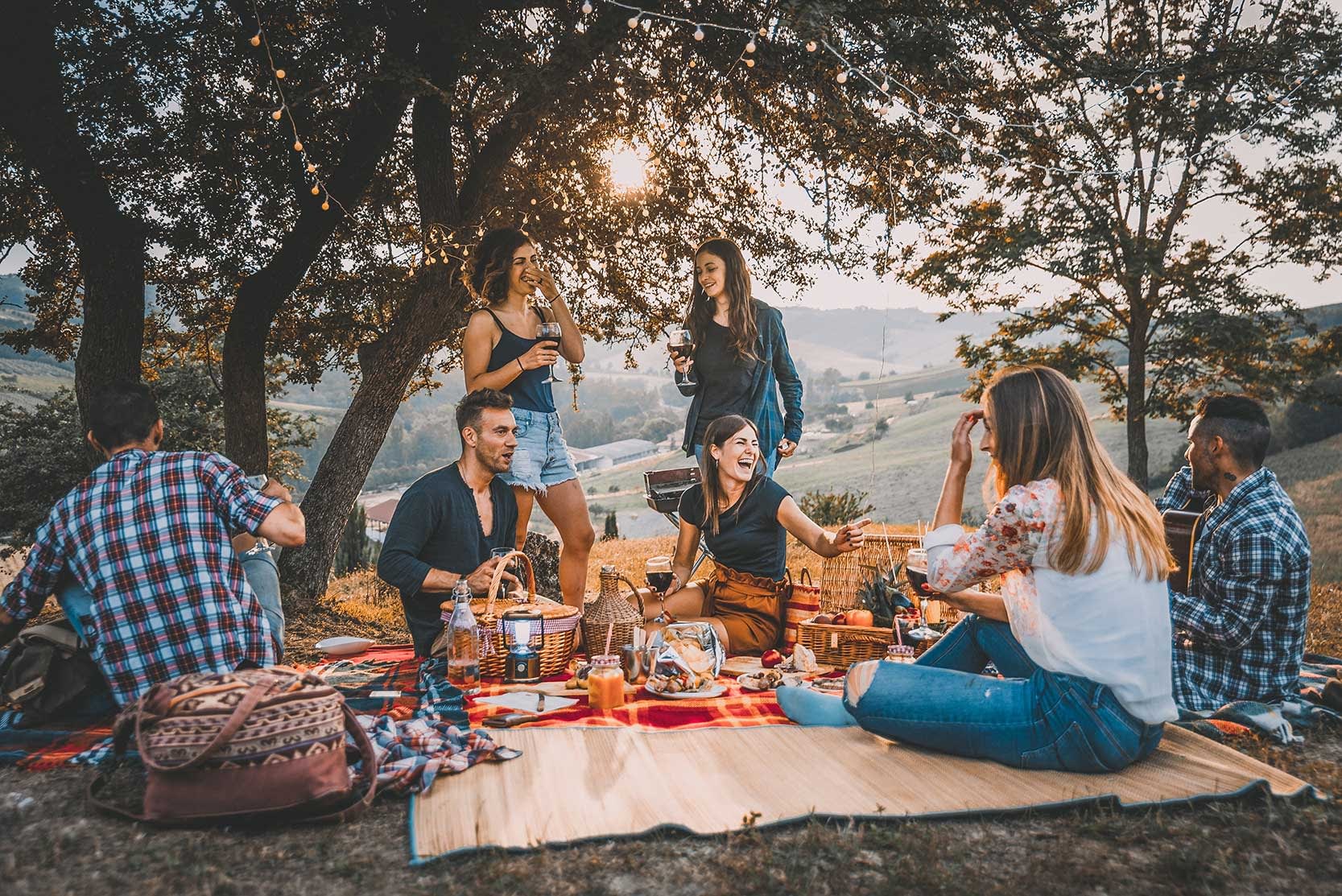 Photo of a friend having a picnic with preset applied.