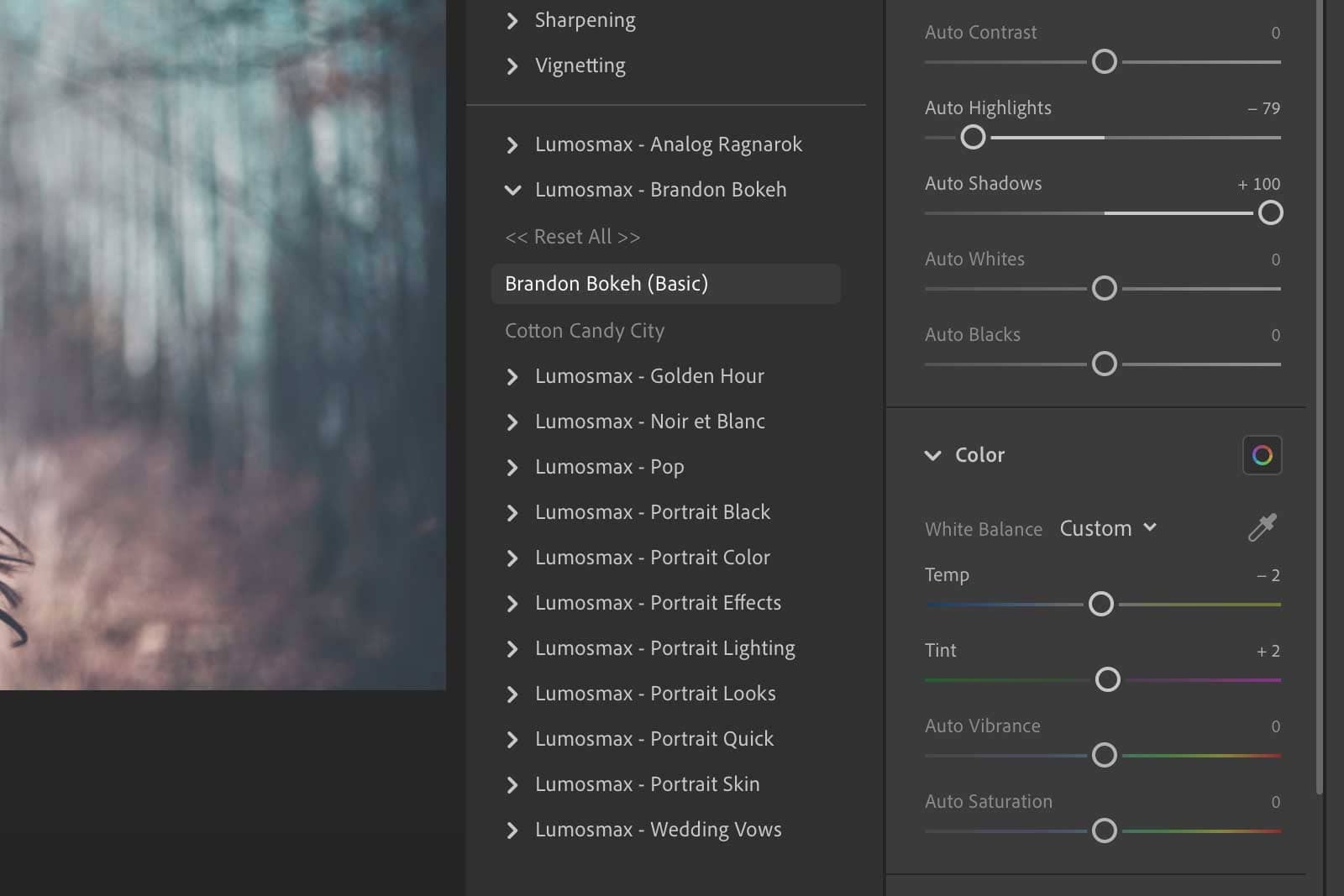 Lumosmax presets on Lightroom CC for Desktop