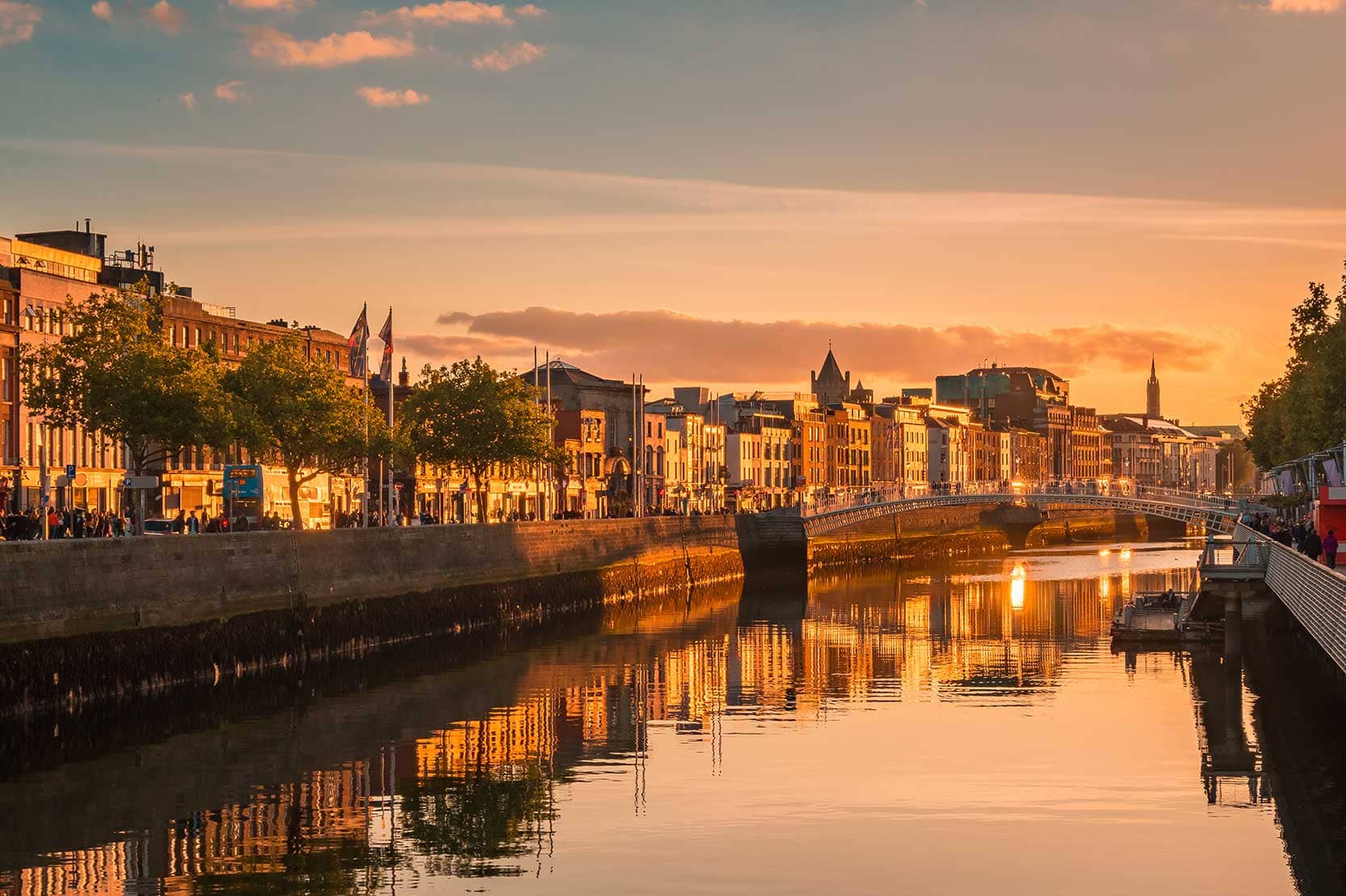 Dublin city taken during sunset